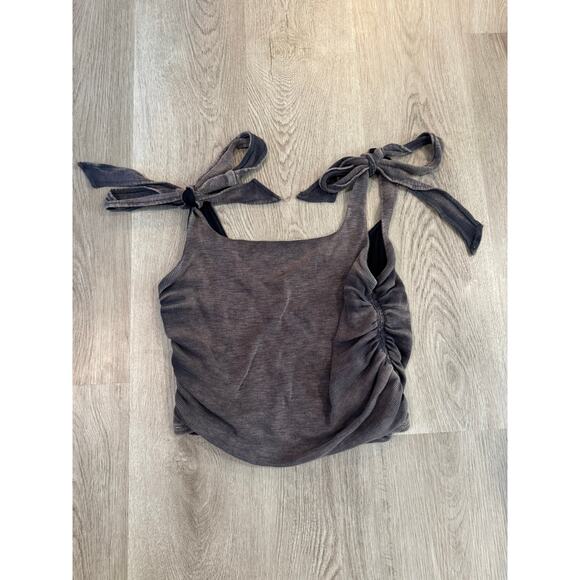 Free People Black Washed Boulevard Tank TopSleeveless Boho Casual -  Size Large - Picture 1 of 5